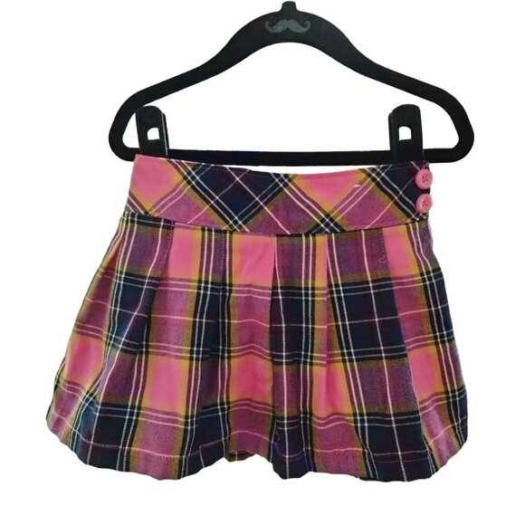 Garanimals Toddler Size 3T Skort Girls Plaid Pink Purple Yellow Pleated - Picture 2 of 6